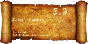 Bunzl Henrik névjegykártya